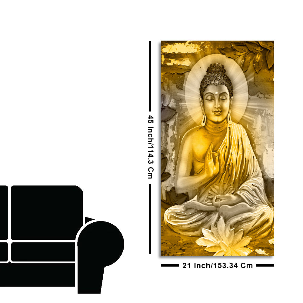 Abstract Art Lord Buddha Canvas Wall Painting