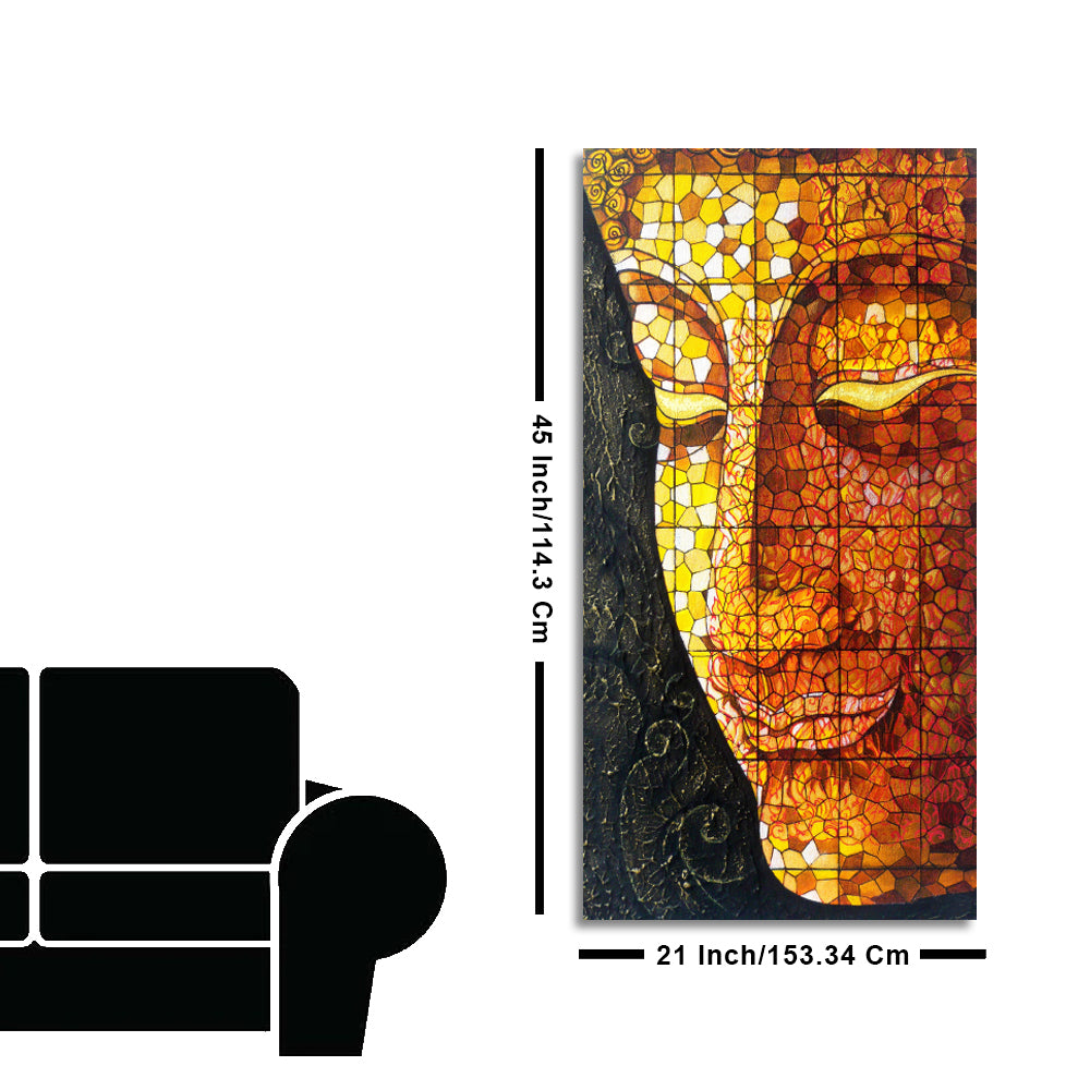 Peaceful Golden Buddha Texture art Canvas Wall Painting