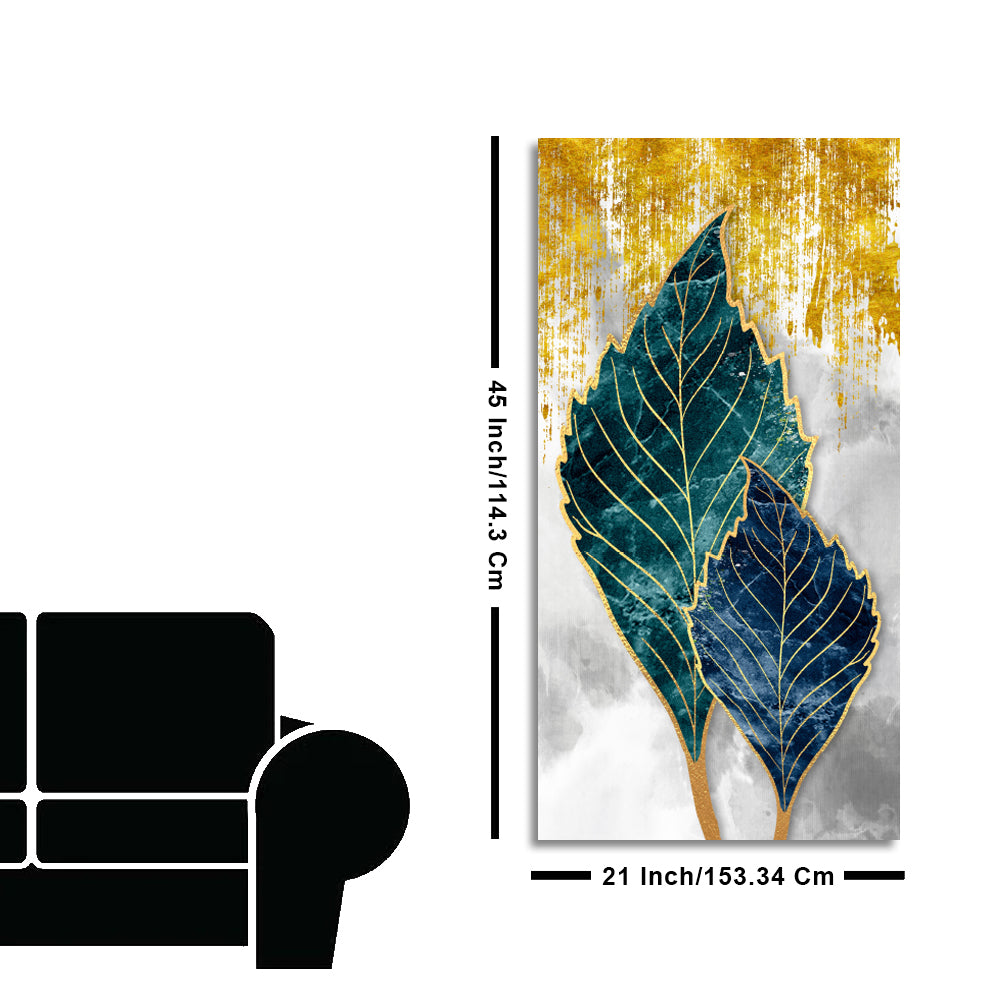 Beautiful Shiny Golden Leaves Premium Canvas Wall Painting