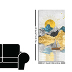 Golden Mountains and Beautiful Sunrise Scenery Canvas Wall Painting