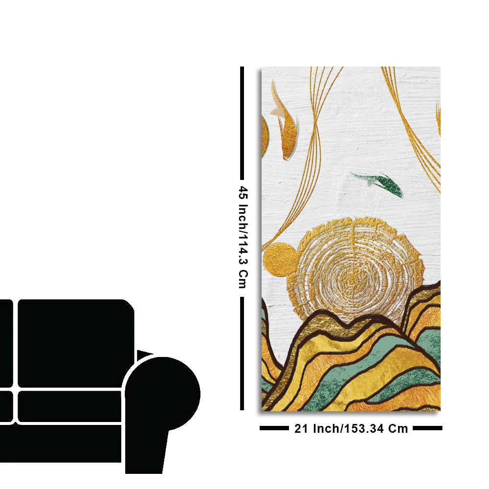 Golden Fish Abstract Premium Wall Painting