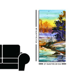 Water Color Landscape of Beautiful Scenery Trees Canvas Wall Painting