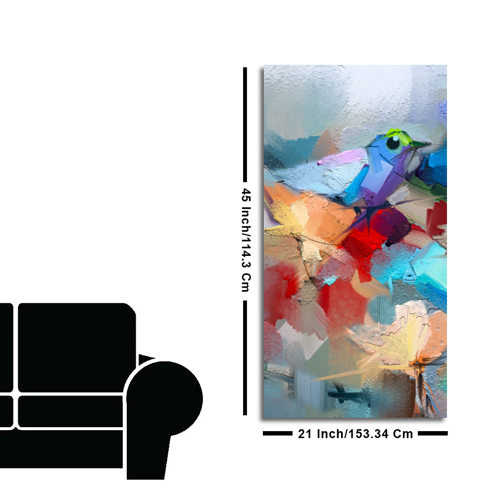 Abstract Colorful Bird and Flower Canvas Wall Painting