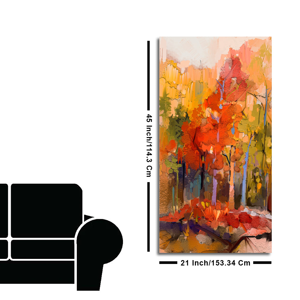 Beautiful Nature Wall Painting of Colorful Autumn Forest