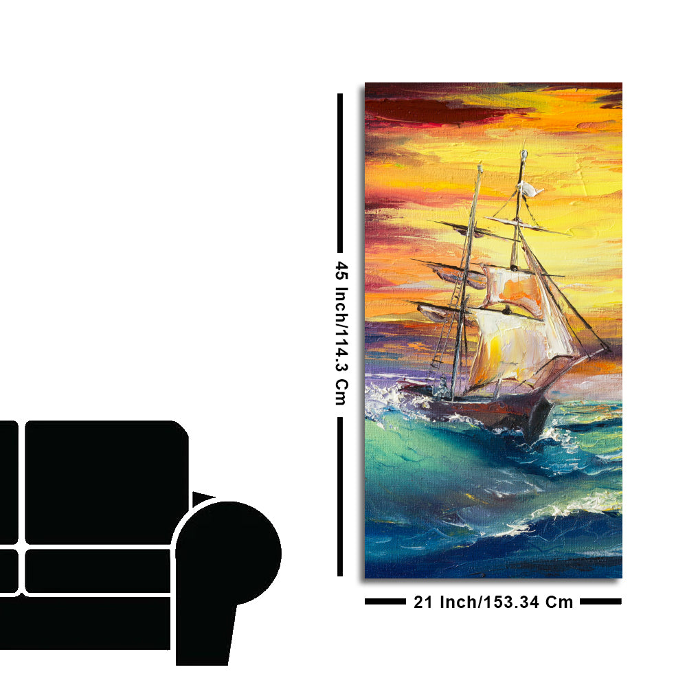 Big Panoramic Sailing Ship Canvas Wall Painting