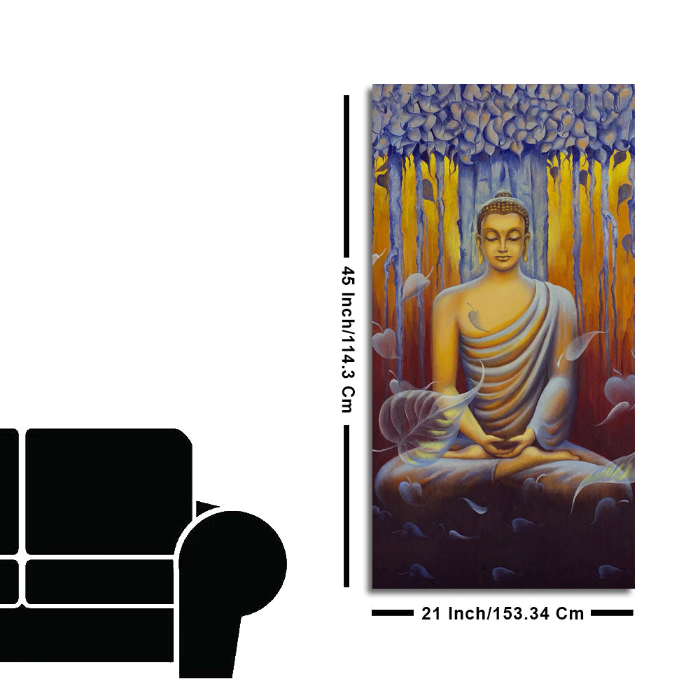 Meditating Buddha Matt Textured Canvas Wall Painting