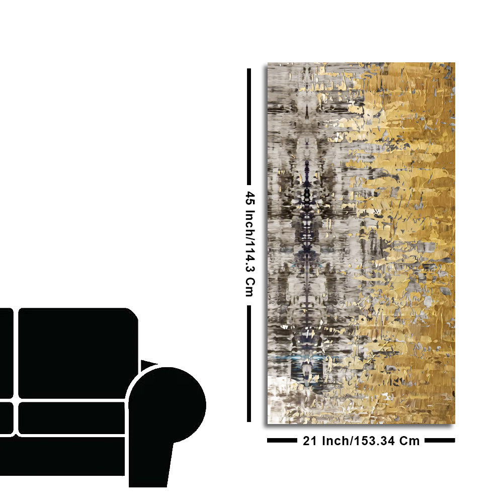 Modern Golden Abstract Textured Art Canvas Wall Painting