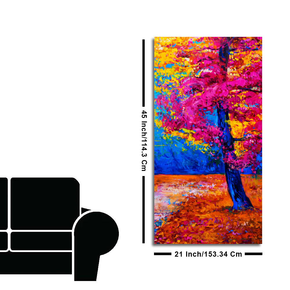 Beautiful Autumn Season Colorful Trees Wall Painting