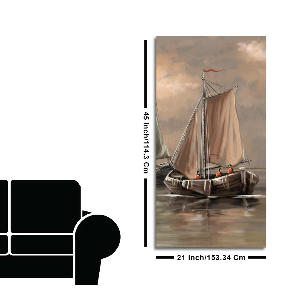 Sailing Boat on the Sea landscape Wall Painting