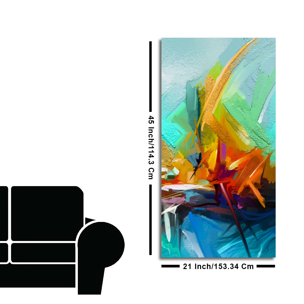 Beautiful Vibrant Color Patch Abstract Canvas Wall Painting