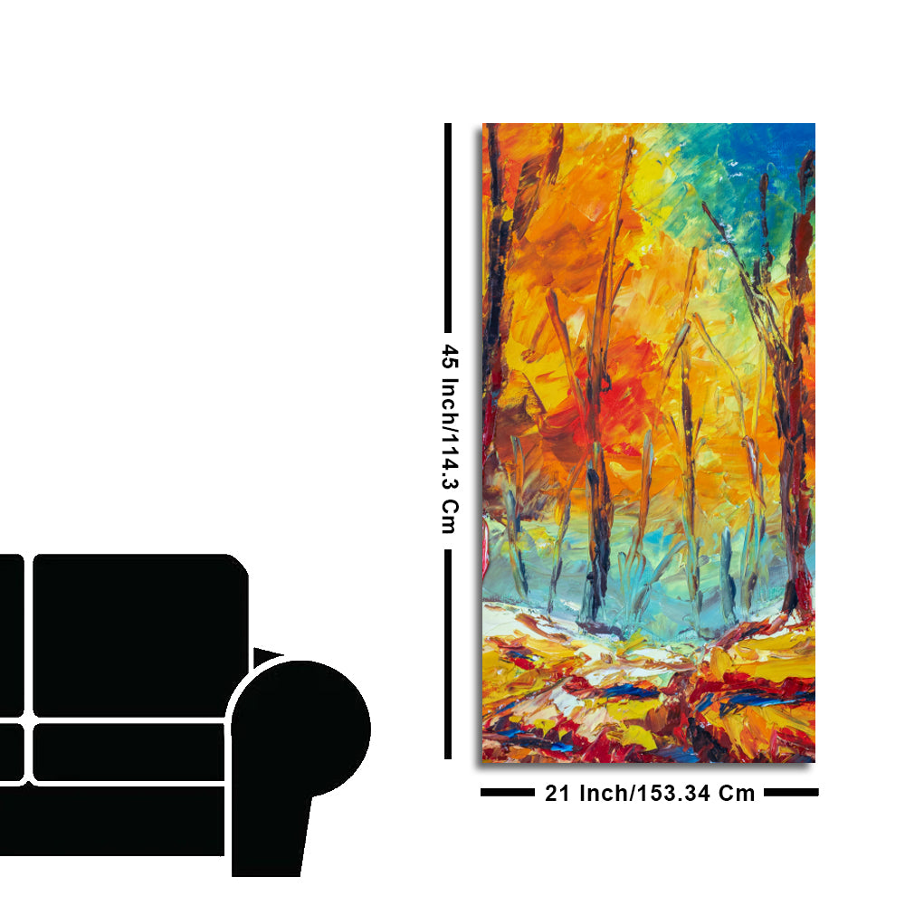 Nature Wall Painting of Colorful Autumn Forest