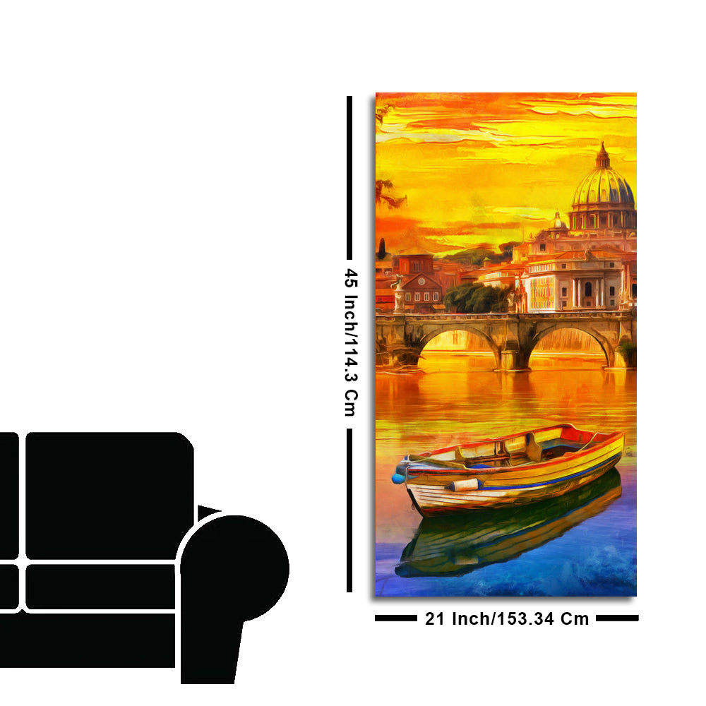 Beautiful Abstract Lake Scenery Wall Painting