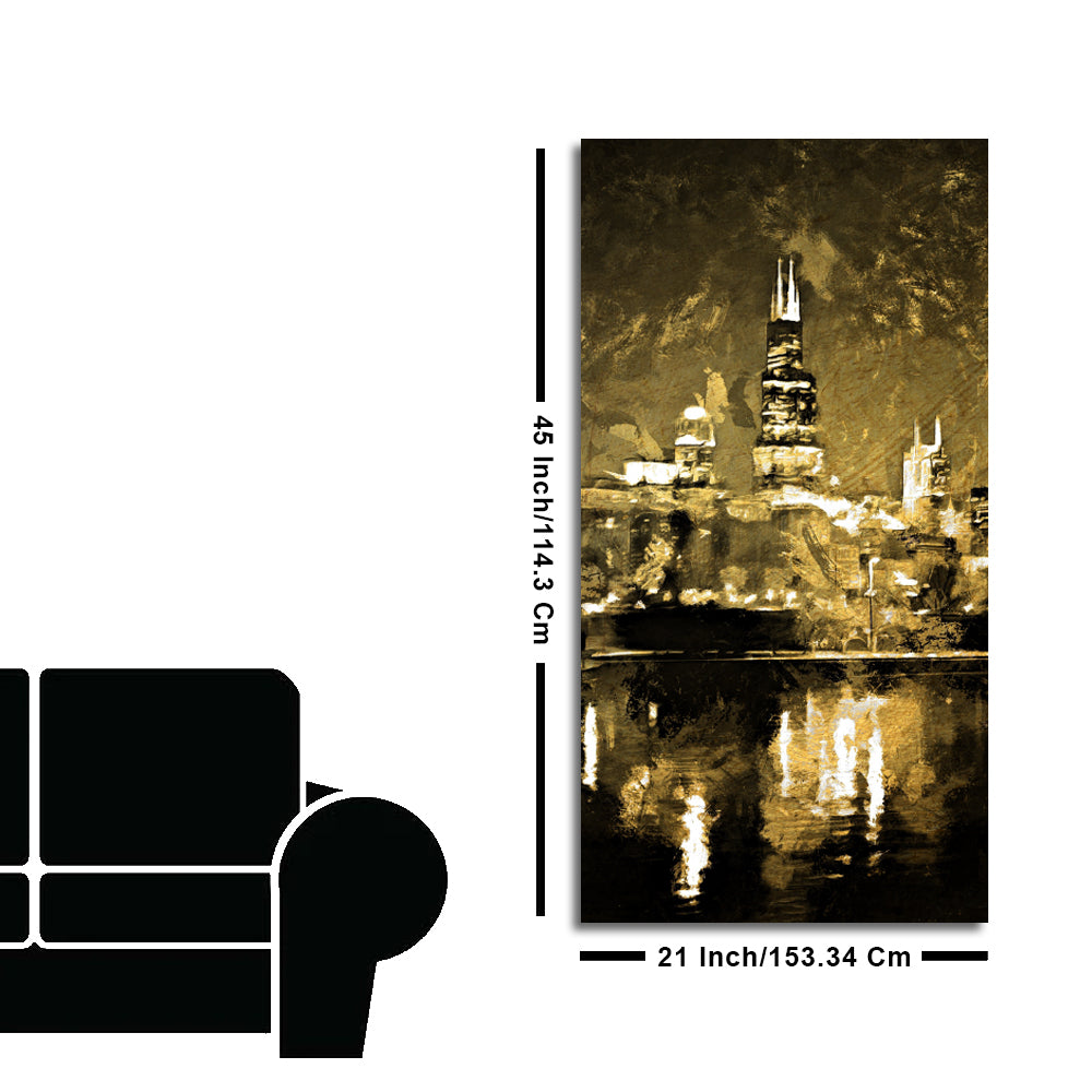 Skyline Night view Canvas Wall Painting