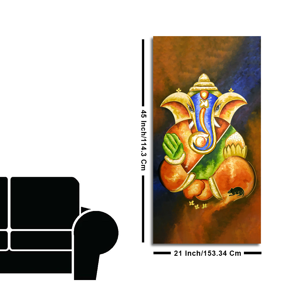 Lord Vighnaharta Ganesha Canvas Wall Painting