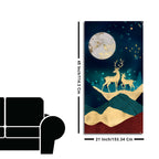 Modern Art of Mountains and Deer Premium Wall Painting