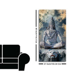 Adiyogi Shiva Meditating Premium Canvas Wall Painting