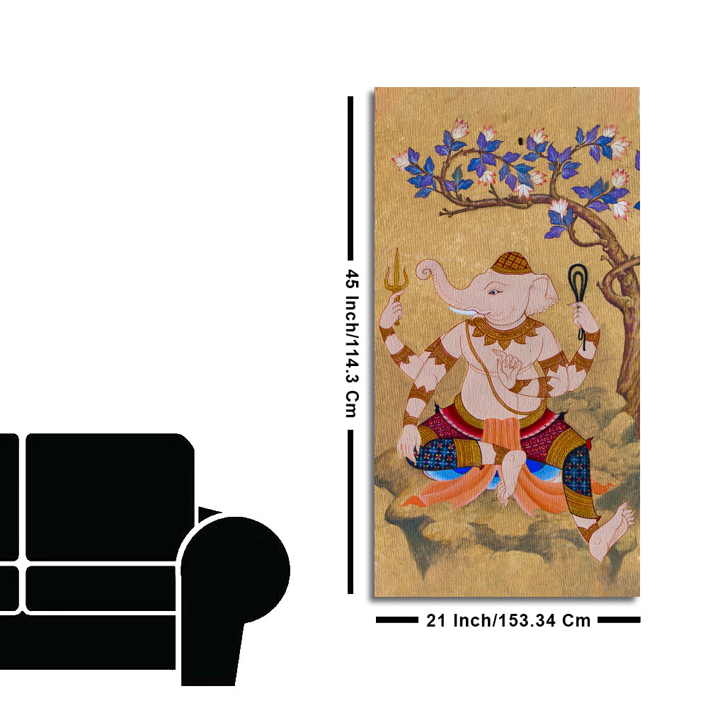 God Ganesha Thai Style Art Canvas Wall Painting