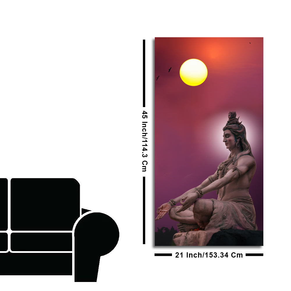 Hindu God Shiva Meditation Canvas Wall Painting