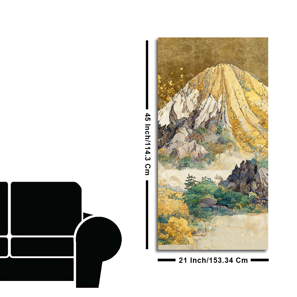 Beautiful Mountains with Autumn foliage of Trees Wall Painting