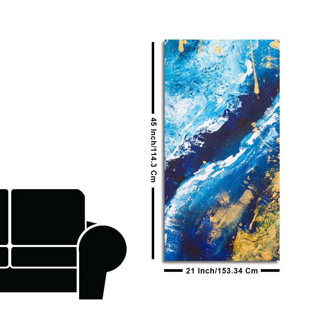 Contemporary Abstract Art Dark Blue Premium Canvas Wall Painting