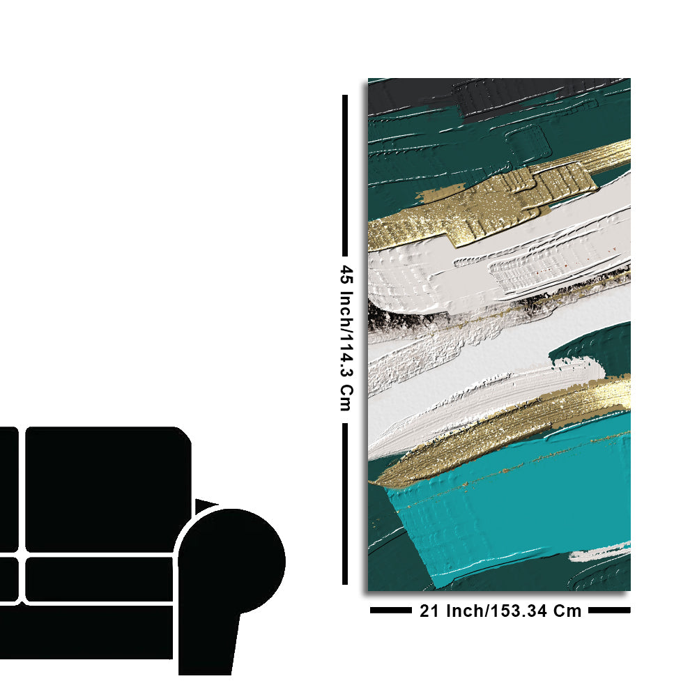 Abstract Golden and White Textured Canvas Wall Painting