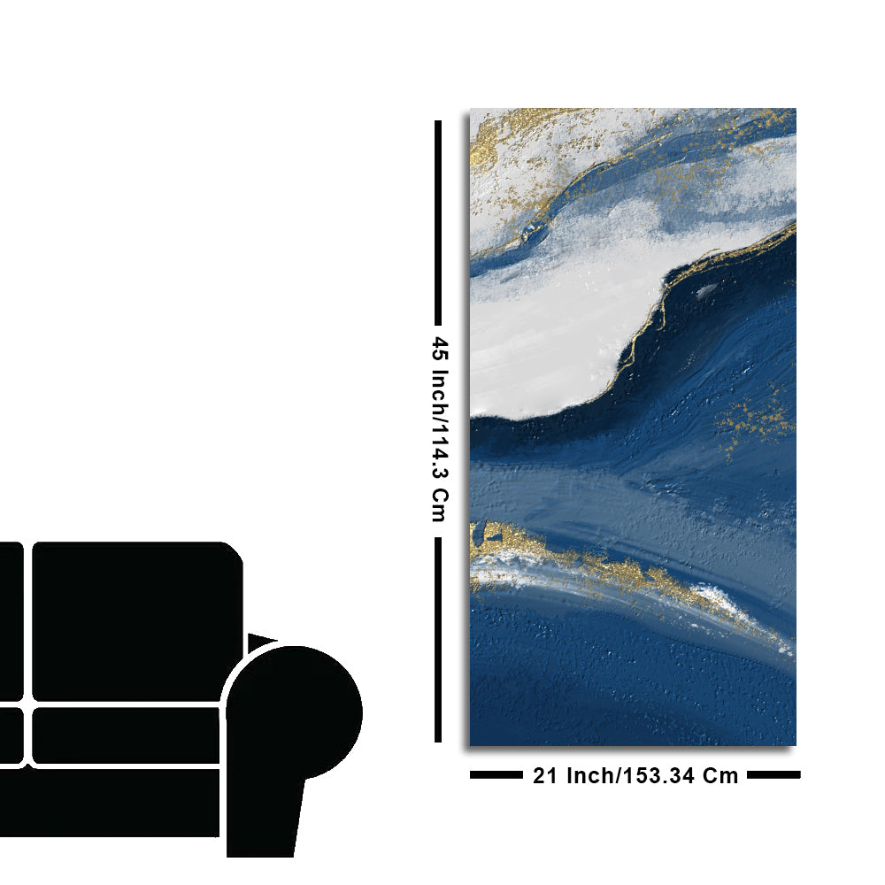 Abstract Seascape Golden Line art Canvas Wall Painting