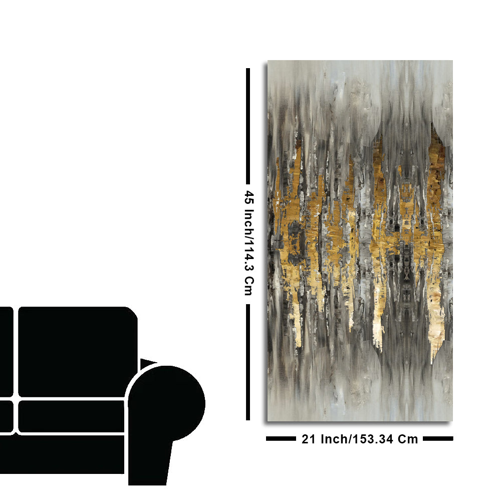 Modern Golden Abstract Pattern Premium Canvas Wall Painting