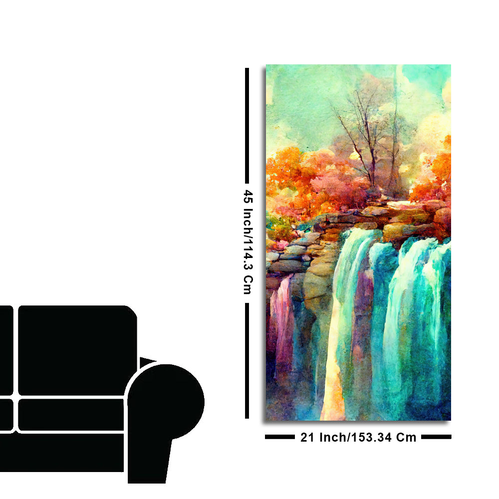 Beautiful Landscape Waterfall Scenery Canvas Wall Painting