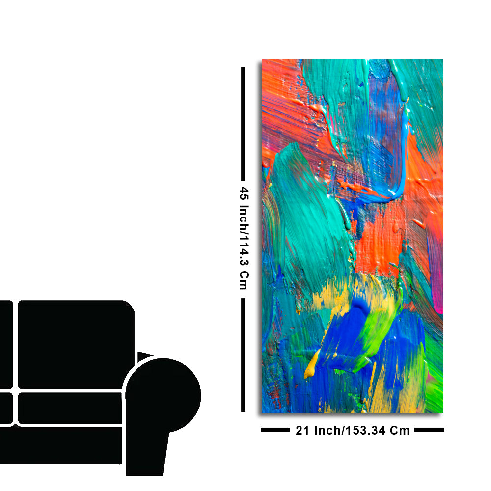 Colorful Brush Strokes Abstract Art Premium Canvas Wall Painting