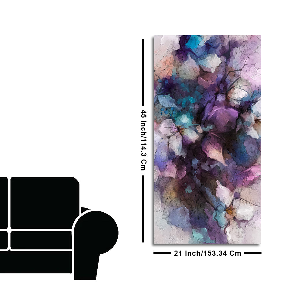 Abstract Purple Ethereal Floral Design Canvas Wall Painting
