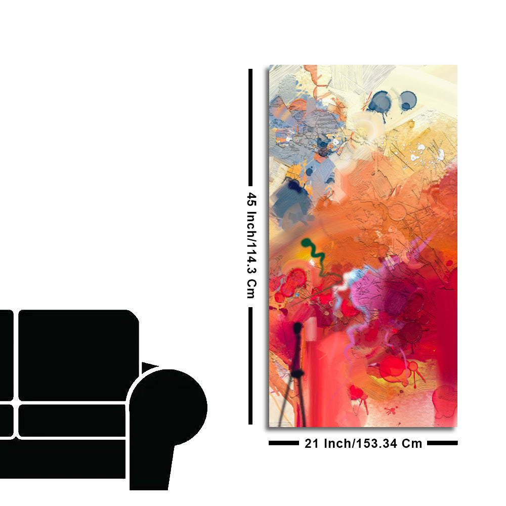 Abstract Orange Multicolor Pink Art Premium Canvas Wall Painting
