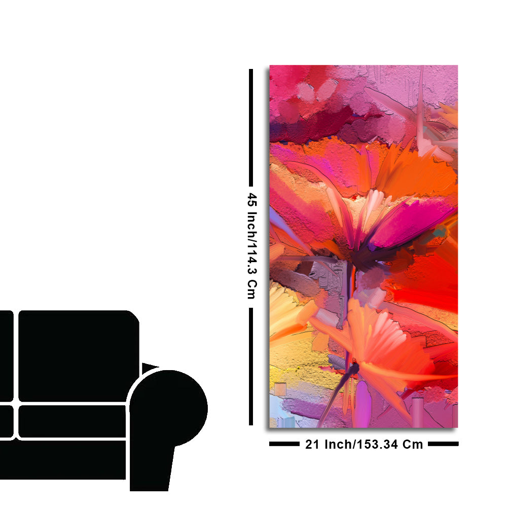 Abstract Colorful Composition of Vibrant Spring Floral Premium Canvas Wall Painting