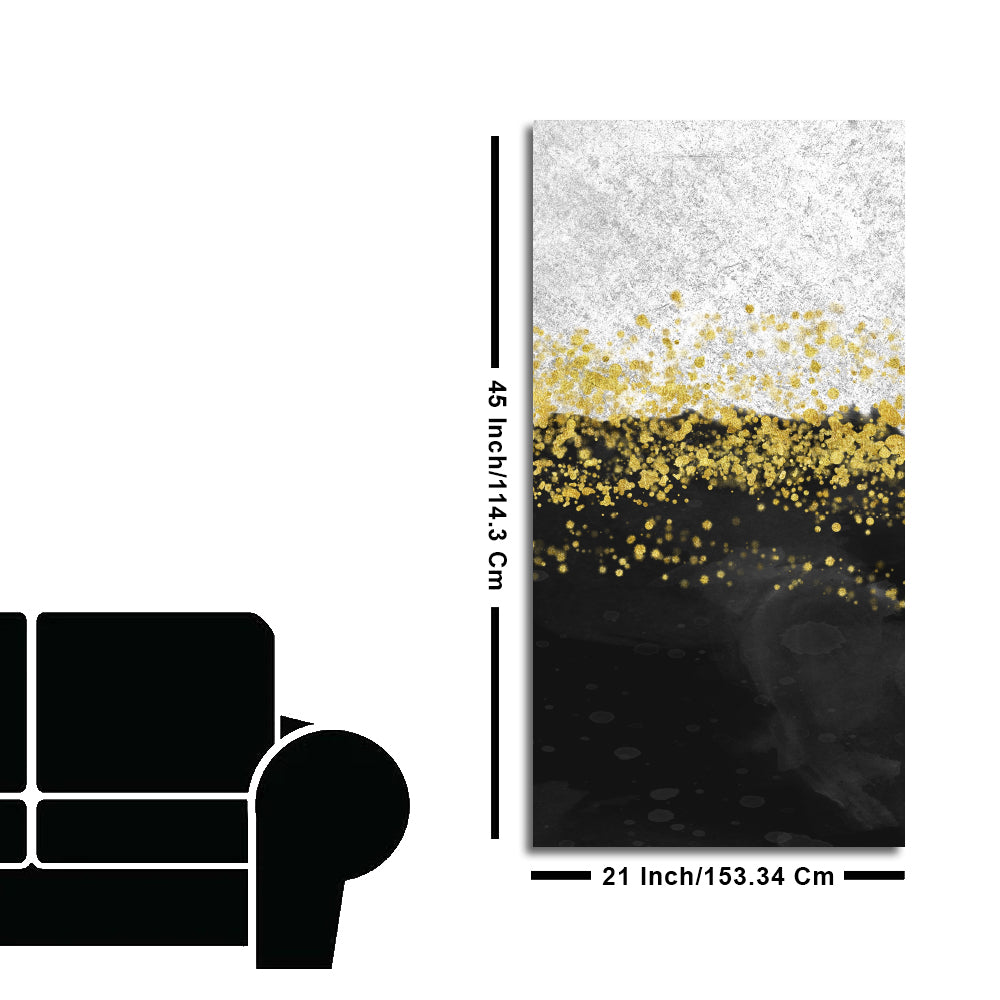 Premium Gold Glitter Particles on Black and White Background Canvas and Wall Painting
