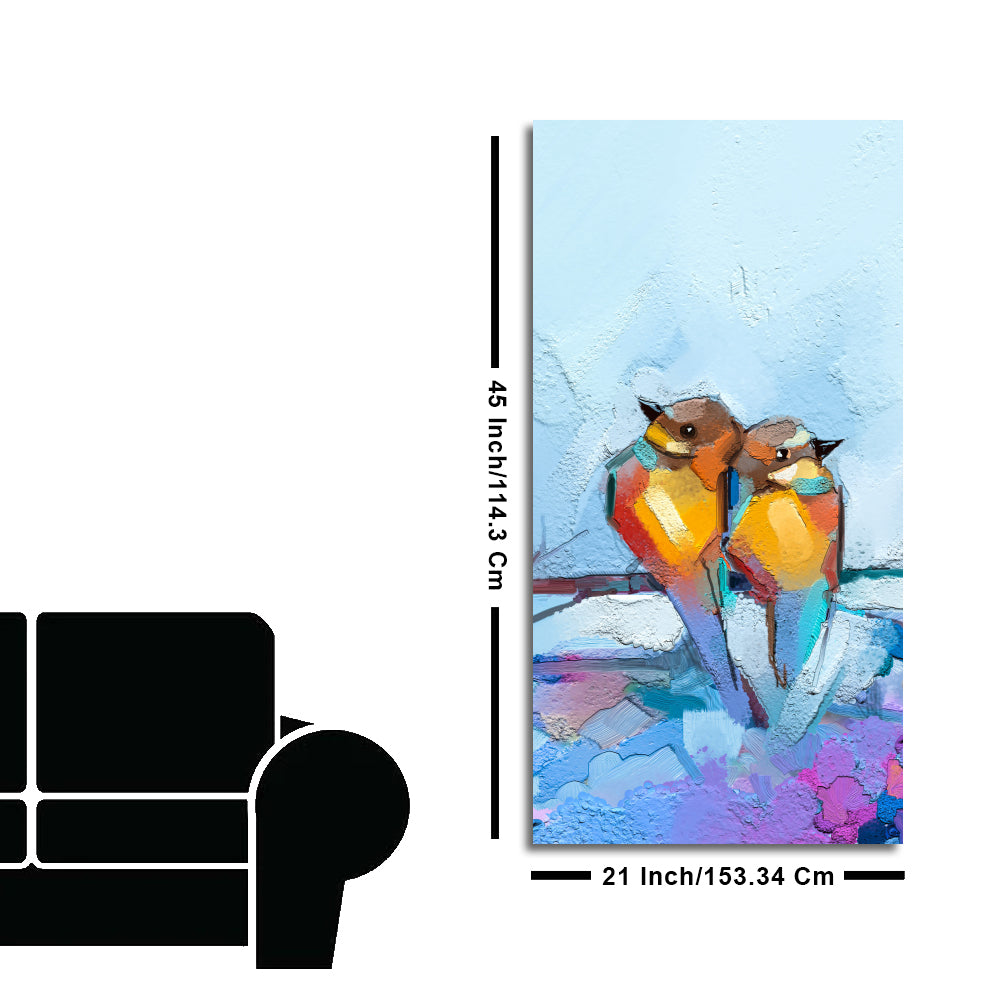 Beautiful Couple Birds Premium Canvas Wall Painting