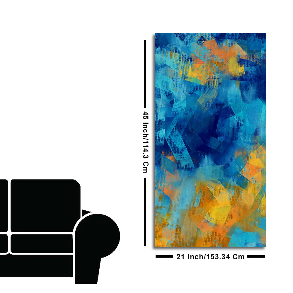 Abstract Colorful Blue Textured Art Canvas Wall Painting