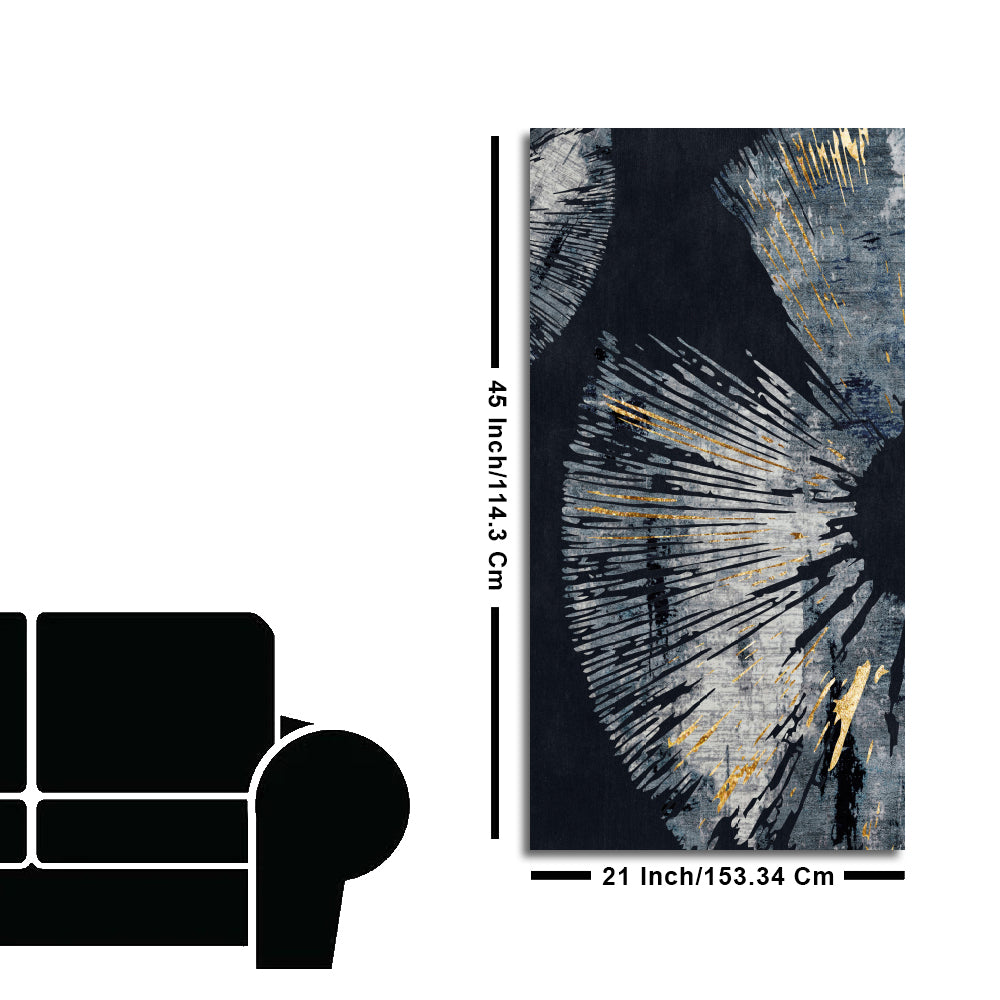 Black Background with Golden Textured Abstract Canvas Wall Painting