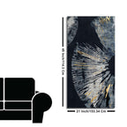 Black Background with Golden Textured Abstract Canvas Wall Painting