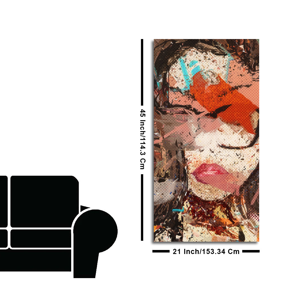 Abstract Colorful Women Textured Art Canvas Wall Painting