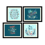 Rise and Shine Quotes Decorative Wall Hanging Frame Set of Four
