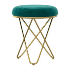 Stylish Green Velvet Sofa Lounge Chair with Ottoman