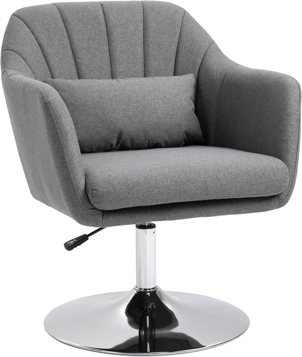 Elegant Grey Swivel Sofa Lounge Chair with Cushion
