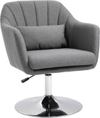 Elegant Grey Swivel Sofa Lounge Chair with Cushion