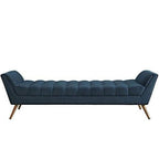 Navy Blue Tufted Sofa Lounge Chair with Wooden Legs