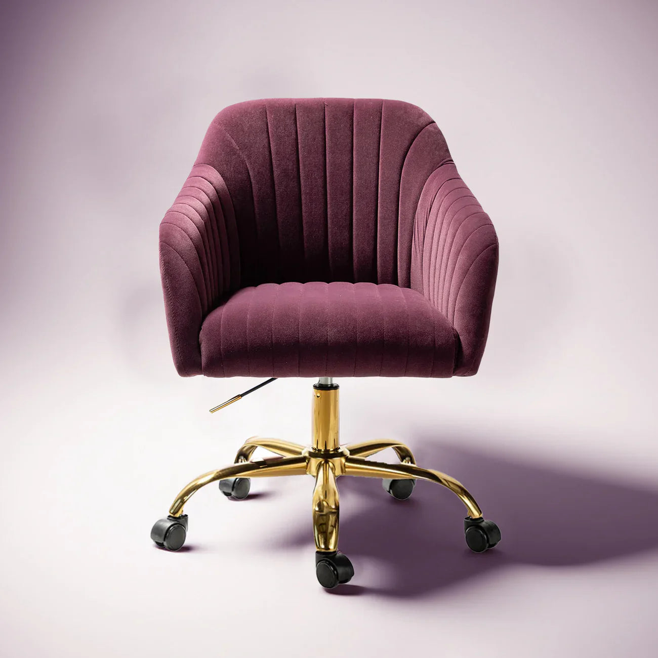 Velvet Office Sofa Lounge Chair with Golden Metal Legs