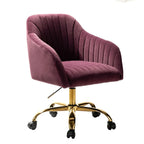 Velvet Office Sofa Lounge Chair with Golden Metal Legs