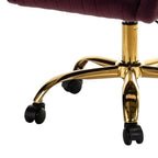 Velvet Office Sofa Lounge Chair with Golden Metal Legs