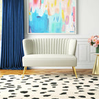 White Velvet Armless Sofa Lounge Chair with Golden Legs