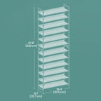 Tall 10-Layer Shoe Storage Rack with Metal Frame, Multi-Tier Shoe Organizer for Bedroom or Hallway