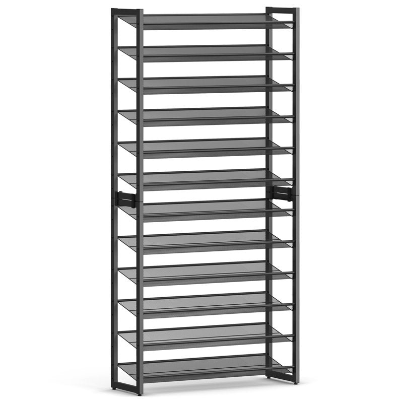 Tall 10-Layer Shoe Storage Rack with Metal Frame, Multi-Tier Shoe Organizer for Bedroom or Hallway