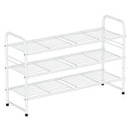 Modern Shoe Rack Organizer with Top Storage Shelf, Metal Shoe Stand for Entryway or Closet